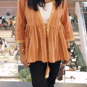 Ajio Brown Jacket Top