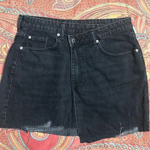 H&M Wrapover Waist Denim Skirt