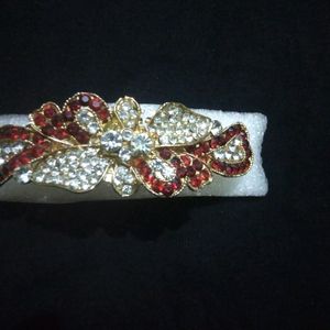 Red & White Diamond Hair Clip...Very New