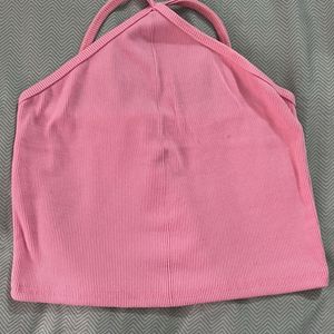 HOT PINK HALTER NECK TANK TOP