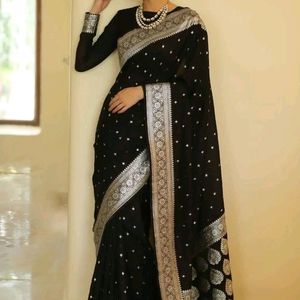 AC 468 Beautiful Black Saree