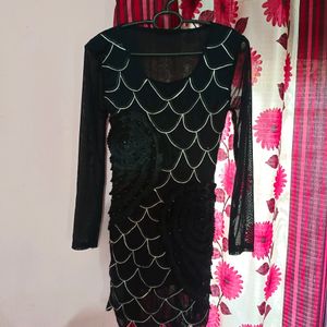 Black A Line Slim Fit Kurti