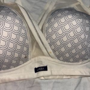 White Mesh Design Bra