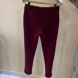 Attractive Maroon Stretchable Skinny Pant