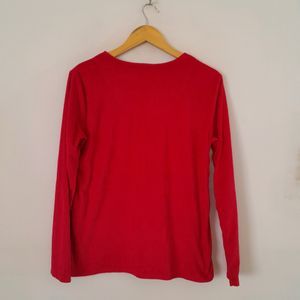 Red Color Sweater Style Top (Women's)