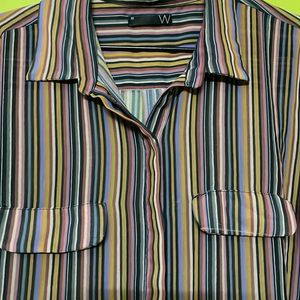 Multicolour Stripped Shirt For Ladies