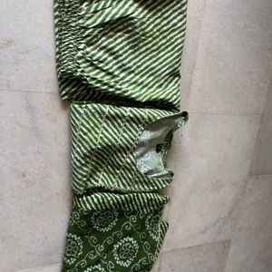 Green Kurti Pant N Dupata Set