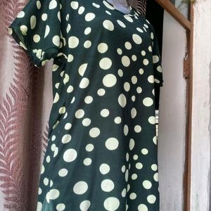 Dark Green Polka Dotted  Co Ord Set