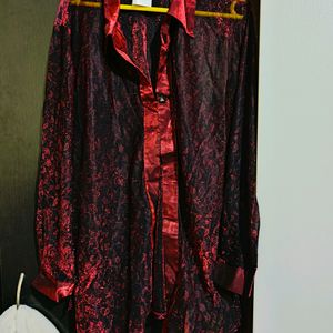 Beautiful Maroon Party Wear Shrug For Plus Size