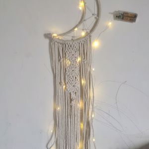 Macrame Wall Hanging With Fairy Lights