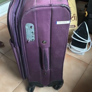 American tourist traveling bag