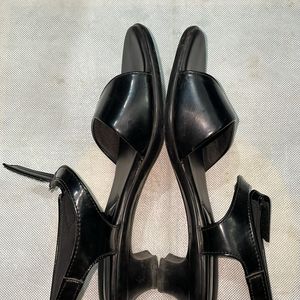 Solid Black Formal Sandals