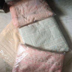 Peach Chikenkari Soft Suit Material