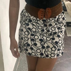 Cinched Waist Mini Skirt