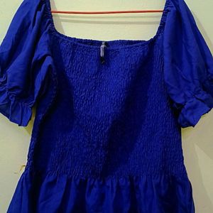 Square Neck Blue Top