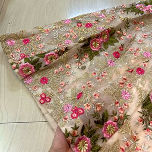 Peach Heavy Embroidery Lehanga