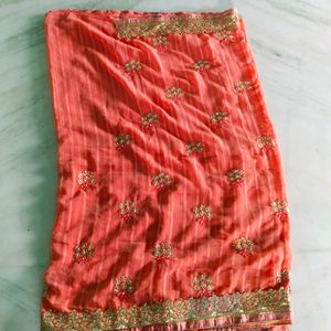Embroidery Saree With Blouse