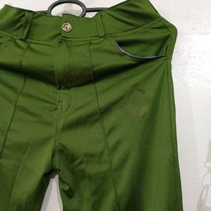 Olive Trousers Straight Fit