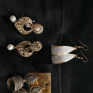 Combo Of 3 Indian Earrings. All In Good Condition.