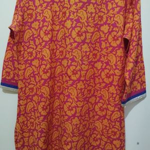 Shree Pink Orange  Kurta And Multicolor Kurt