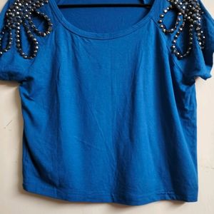 Blue Top With Beautiful Sleeves