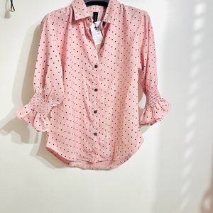 Baby Pink Shirt With Ribbon