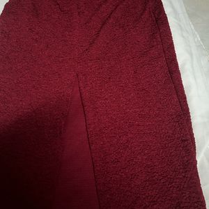 Maroon Backless Bodycon Dress