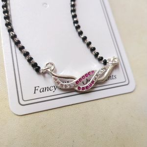 Pure Silver Pink CZ Infinity ♾️ Mangalsutra