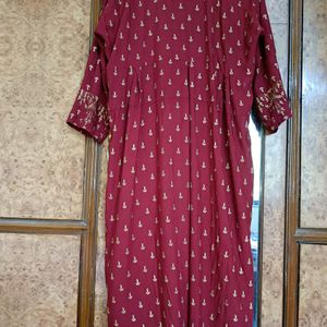 Maroon Kurta with golden design