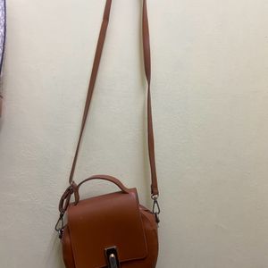 Stylish Brown Sling Bag - Lightly Used