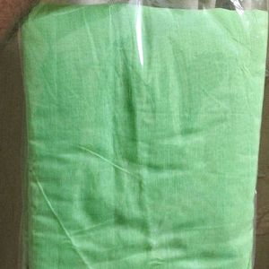 Green Colour Pure Cotton Saree With Golden Boder