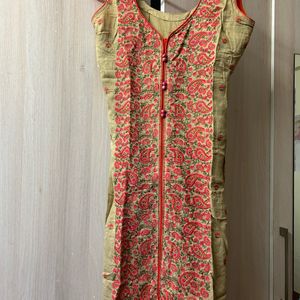 Fully Embroidered Long Kurti