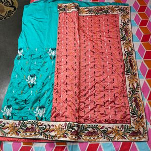 Beautiful Buttersilk Saree With Blouse