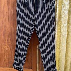 Black / White Stripes Trousers