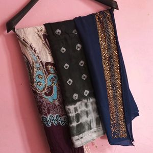 3 Cotton Dupattas.