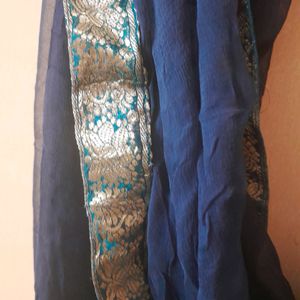 Dark Blue Chiffon Dupatta