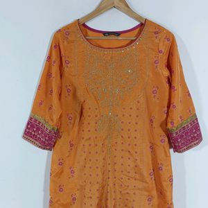 Mustard Yellow Printed Kurta (Women)