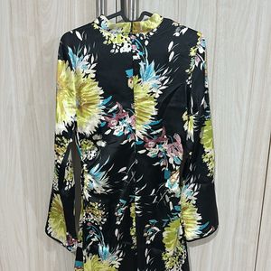 Zara Black Printed Mini Dress