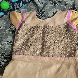 Net Lenhanga With Full Top Stitched