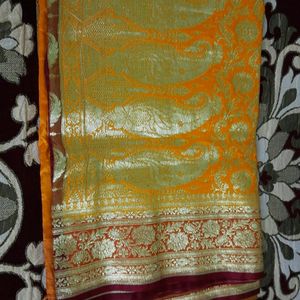 Yellow Banarasi Saree