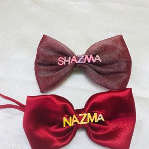 Custermised Name Head Band And Bow Clips