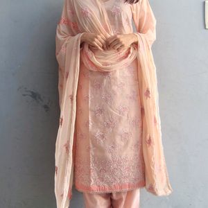 Very Beautiful Peach Colour Full Salwar Suit