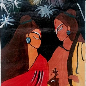 Ram Sita Abstract Painting