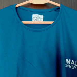 Blue Tshirt For Gym Slim Fit