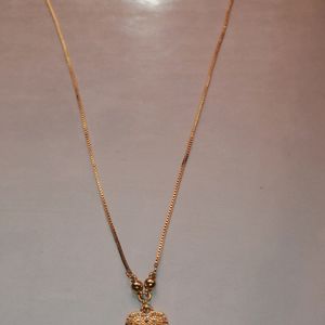 Golden Heart Pendant And Chain