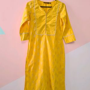 Yellow Straight Kurta