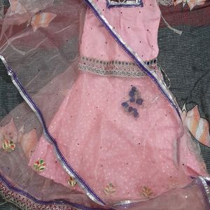 Pink Lehenga For Kids