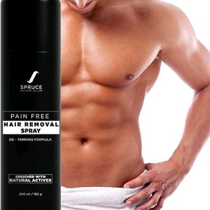 Spruce Shave Club Hair Removal Spray for Men | Painless Hair Removal Cream Spray For Chest, Arms, Legs & Under Arms | Wipe Off Hair Removal Cream Spray For Men & Women (200 ml)