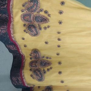 Haldi Frock Suit With Dupatta