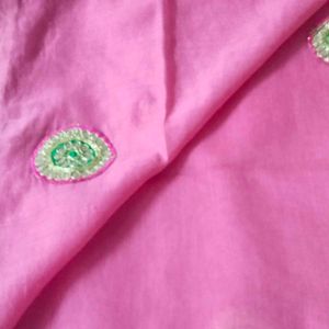 Very Beautiful Pink Cotton Saree